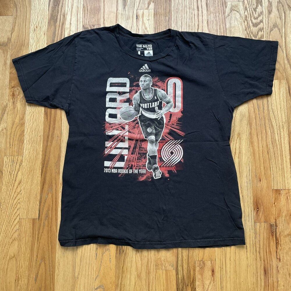 Mens Adidas Portland Trailblazers Damian Lillard Rookie Of The Year T Shirt Sz L